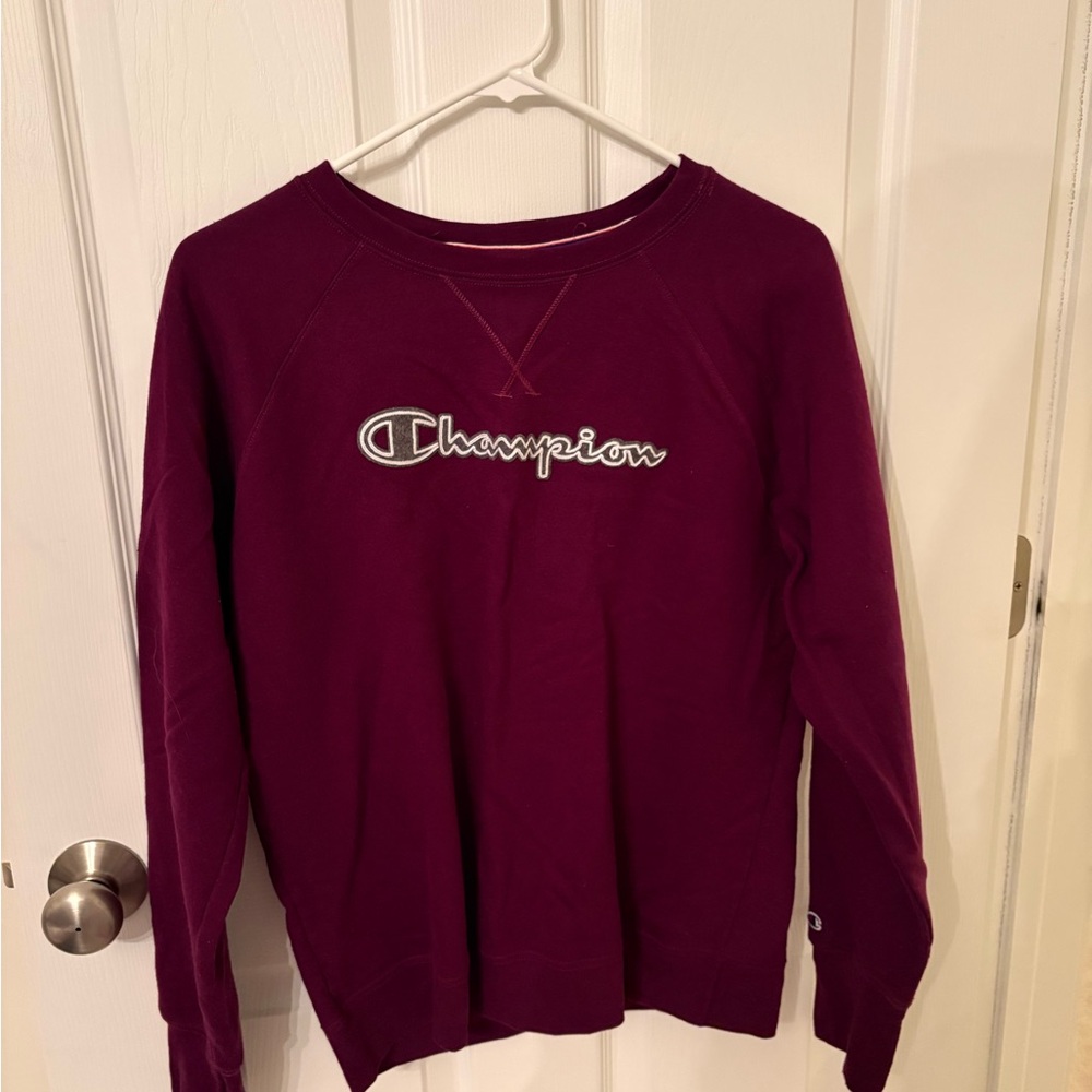 Champion Women's Burgundy Crew Neck Sweater